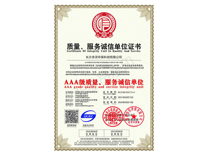 質(zhì)量、服務(wù)誠信單位